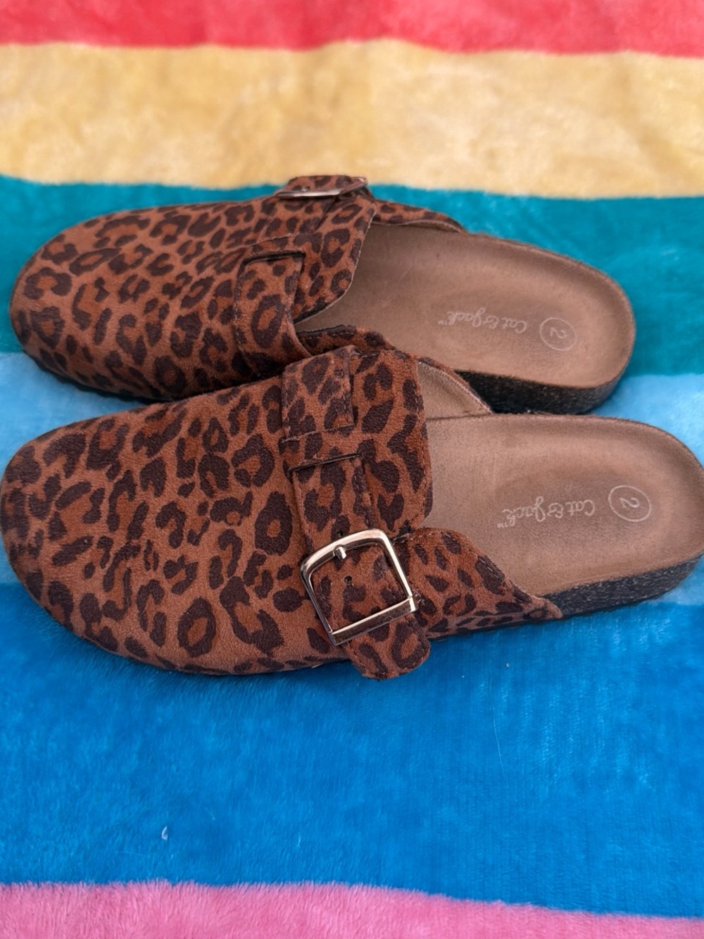 Cat & Jack Brown Leopard Print Slip-On Mules